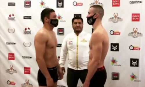 Казахстанский боксер прошел взвешивание перед боем с украинцем. Видео