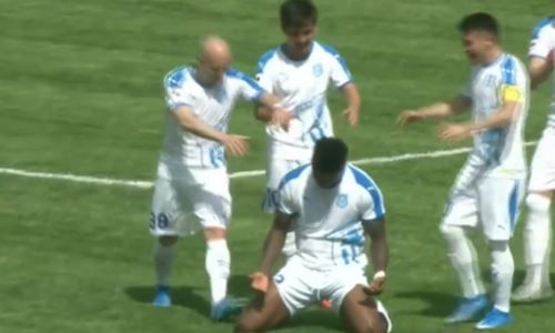 Видео второго гола Обилора матча Премьер-Лиги «Тараз» — «Шахтер»