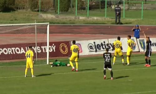 Видео автогола Аслана матча Премьер-Лиги «Жетысу» — «Шахтер»