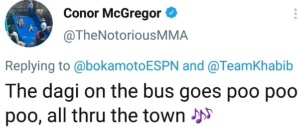 Макгрегор потроллил Нурмагомедова, а потом удалил твит. Фото