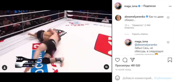 «Как-то даже обидно...» Емельяненко отреагировал на пост Исмаилова в «Инстаграме»