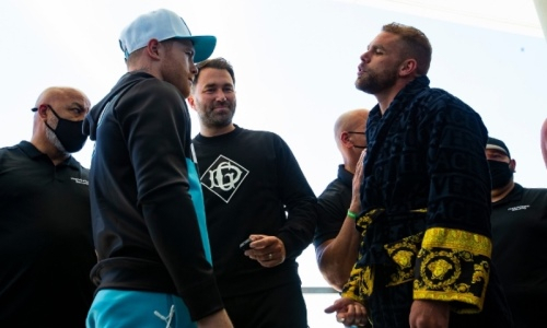 Промоутер Головкина показал первую дуэль взглядов «Канело» и Сондерса. Видео