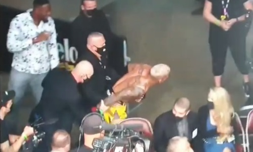 Новый чемпион UFC в весе Хабиба убегал от охраны после завоевания титула. Видео