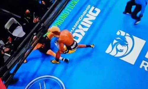 Видео нокдауна Батыра Джукембаева в дебютном бою в США