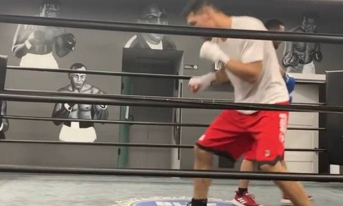 Алимханулы показал техничный бой с тенью перед боем с бывшим чемпионом мира