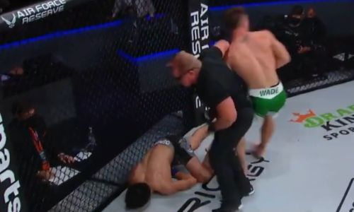 Видео полного боя Армана Оспанова с убойным нокаутом коленом в голову в американском промоушне