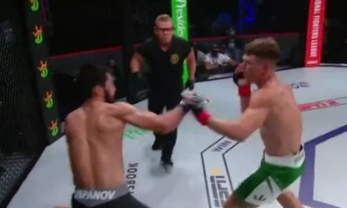 Арман Оспанов выигрывал бой с «Убийцей» до поражения нокаутом. Фотофакт