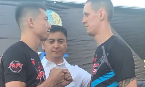 Казахстанский файтер сделал вес и встретился лицом к лицу с россиянином перед боем в карде Куата Хамитова. Видео