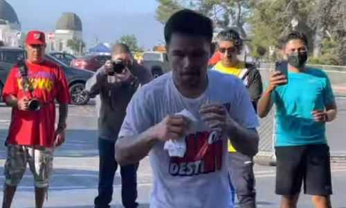 42-летний Мэнни Пакьяо блеснул молниеносной скоростью рук. Видео