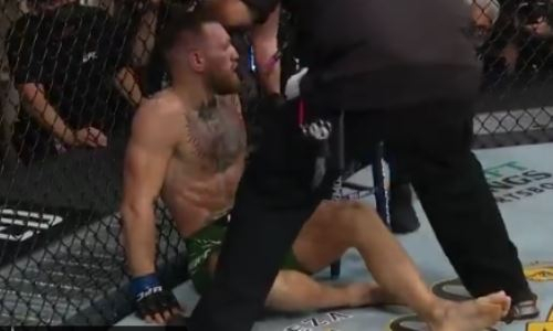 Как Конор Макгрегор сломал ногу в третьем бою против Дастина Порье. Видео