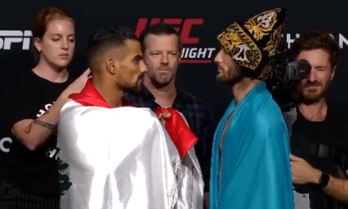 Сергей Морозов провел дуэль взглядов перед вторым боем в UFC. Видео