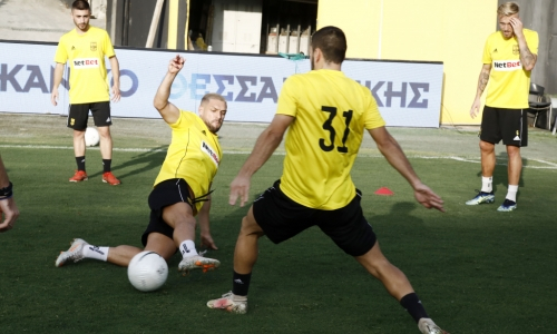 «Арис» провел тренировку перед ответным матчем с «Астаной». Два игрока работали по индивидуальной программе