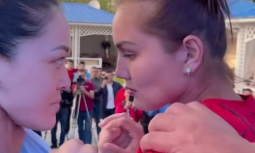 Легенда казахстанского женского ММА подралась на взвешивании с титулованной узбечкой. Видео