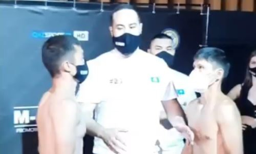 Чемпион мира из Казахстана прошел взвешивание перед дебютным боем в профи против узбека