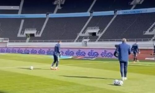 Сборная Казахстана провела тренировку в Хельсинки. Видео