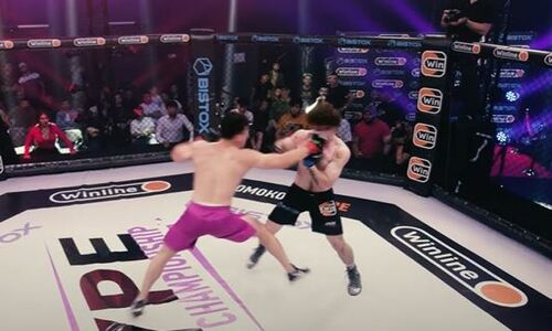 Появилось видео жесткой зарубы Касымбая с россиянином по правилам бокса на Hype FC