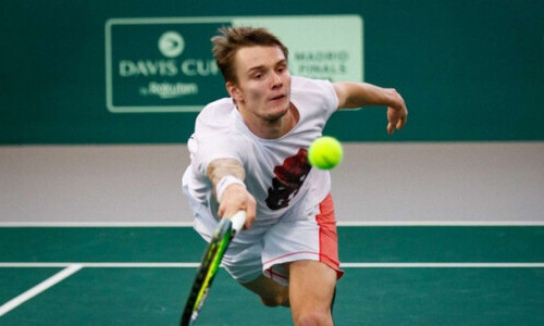 Казахстанский теннисист сделал подряд четыре эйса в серии ATP в Нур-Султане. Видео