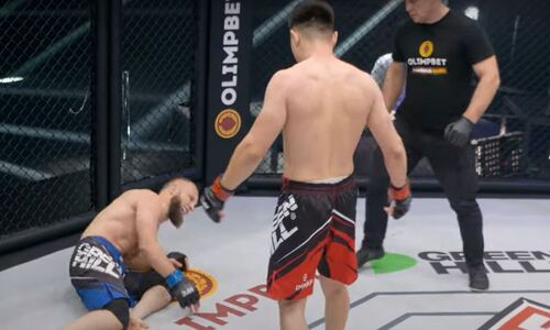 Муратбек Касымбай за три минуты жестко нокаутировал «Кровопускателя» на турнире по MMA. Видео