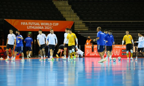 Представлен фоторепортаж с тренировки сборной Казахстана перед чемпионатом мира