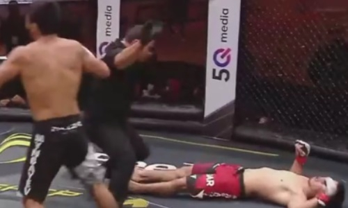 Видео страшного нокаута казахстанским бойцом кыргыза пушечным хай-киком