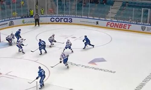 «Барыс» дважды забросил СКА за полторы минуты в матче КХЛ. Видео