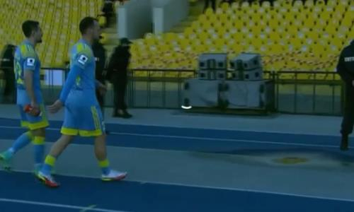 «Астана» ушла с поля в матче против «Кайрата». Видео
