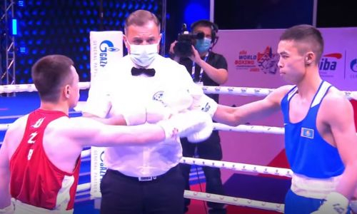 Видео полного боя Бибосынов — Дусматов с поражением главного фаворита ЧМ-2021 по боксу