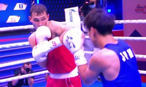 Видео полного боя с нокдауном лучшего боксера чемпионата мира казахстанцем на ЧМ-2021