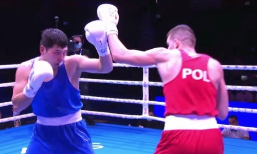 Видео полного дебютного боя 21-летнего олимпийского чемпиона из Казахстана на ЧМ-2021 по боксу