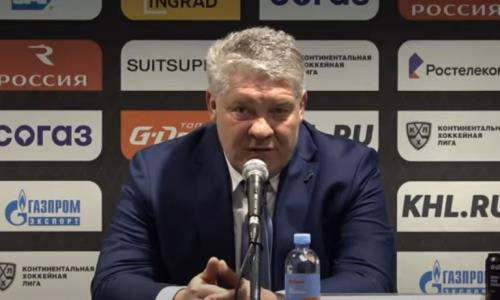 Видео послематчевой пресс-конференции игры КХЛ СКА — «Барыс» 3:4 Б