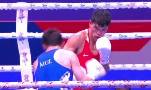 Как капитан сборной Казахстана вышел в полуфинал ЧМ-2021 по боксу. Видео