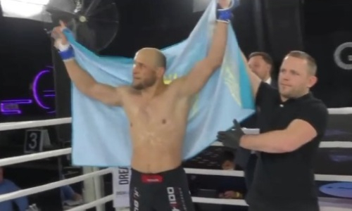 Казахстанский файтер зверски забил непобежденного соперника и заставил его сдаться в первом раунде. Видео