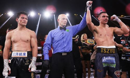 Тим Цзю встретился с Такеши Иноуэ после боя за два титула. Фото