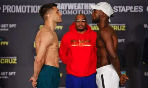 Экс-соперник Головкина Деревянченко сделал вес и провел битву взглядов с нокаутером. Видео