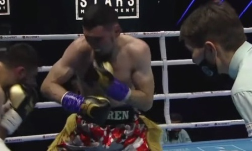 Видео первого нокаута на вечере бокса в Нур-Султане в исполнении Даурена Елеусинова