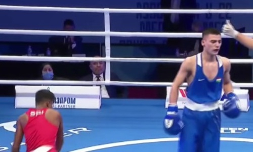 Брутальным нокаутом за четыре секунды до конца раунда закончился бой чемпионата Азии по боксу. Видео