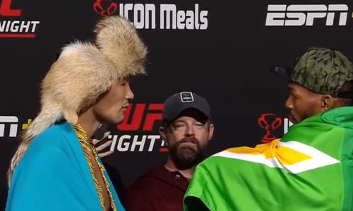 Шавкат Рахмонов провел дуэль взглядов перед третьим боем в UFC. Видео