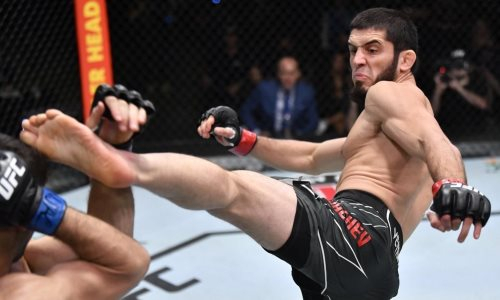 Видео полного боя Ислам Махачев — Бобби Грин с жестким нокаутом на UFC Fight Night 202