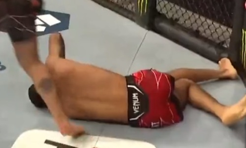 Непобежденный боец UFC пушечным ударом в челюсть отправил соперника спать. Видео нокаута