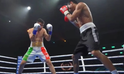 Пять нокдаунов и нокаут. Казахстанский боксер вырубил стойкого узбекистанца. Видео