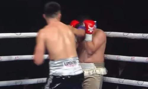 Видео нокаута в бою Кункабаева против узбекистанца в Алматы