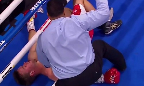 Видео полного боя Жанибека Алимханулы с ярким нокаутом за титул чемпиона мира WBO