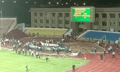 В Украине отреагировали на обрушение крыши стадиона в Шымкенте во время матча КПЛ