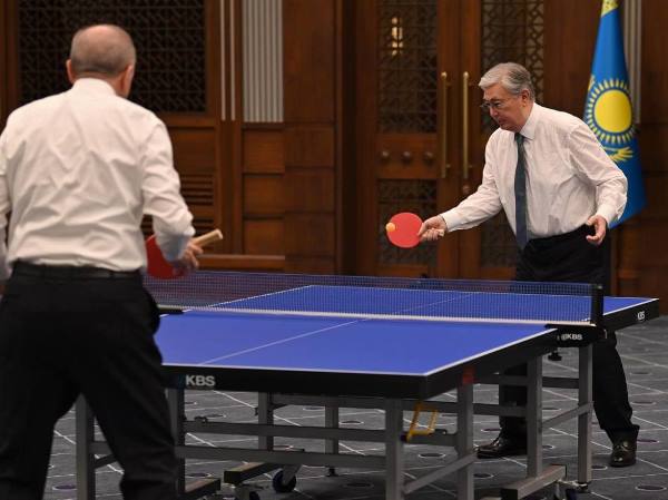 Касым-Жомарт Токаев сыграл в настольный теннис с президентом Турции. Фото