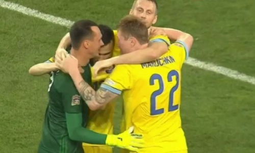 Появилось видео эмоций сборной Казахстана после финального свистка победного матча в Словакии