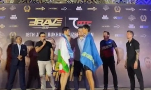 Казахстанские бойцы прошли взвешивание перед поединками с узбекистанцами и за титул Brave CF. Видео