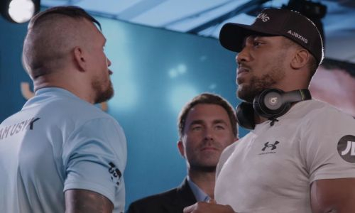 Усик и Джошуа провели дуэль взглядов в Лондоне. Видео