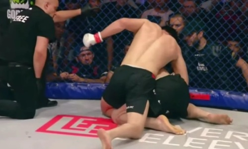 Видео боя Ермеков — Хирамагомедов с нокаутом за титул лиги Хабиба Нурмагомедова