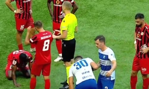 «Старые знакомые» и безумный автогол. Как «Кызыл-Жар» проиграл дома «Осиеку». Видео