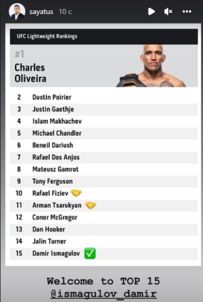 Казахский боец спустя время убедил UFC и вошел в топ-15 рейтинга